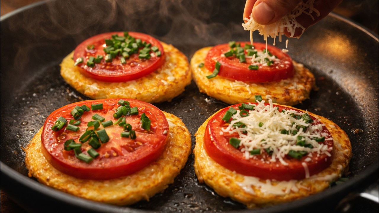 Potato Pancakes with Cheese and Tomatoes: The Perfect Breakfast in 15 Minutes | Besten Rezepte Essen