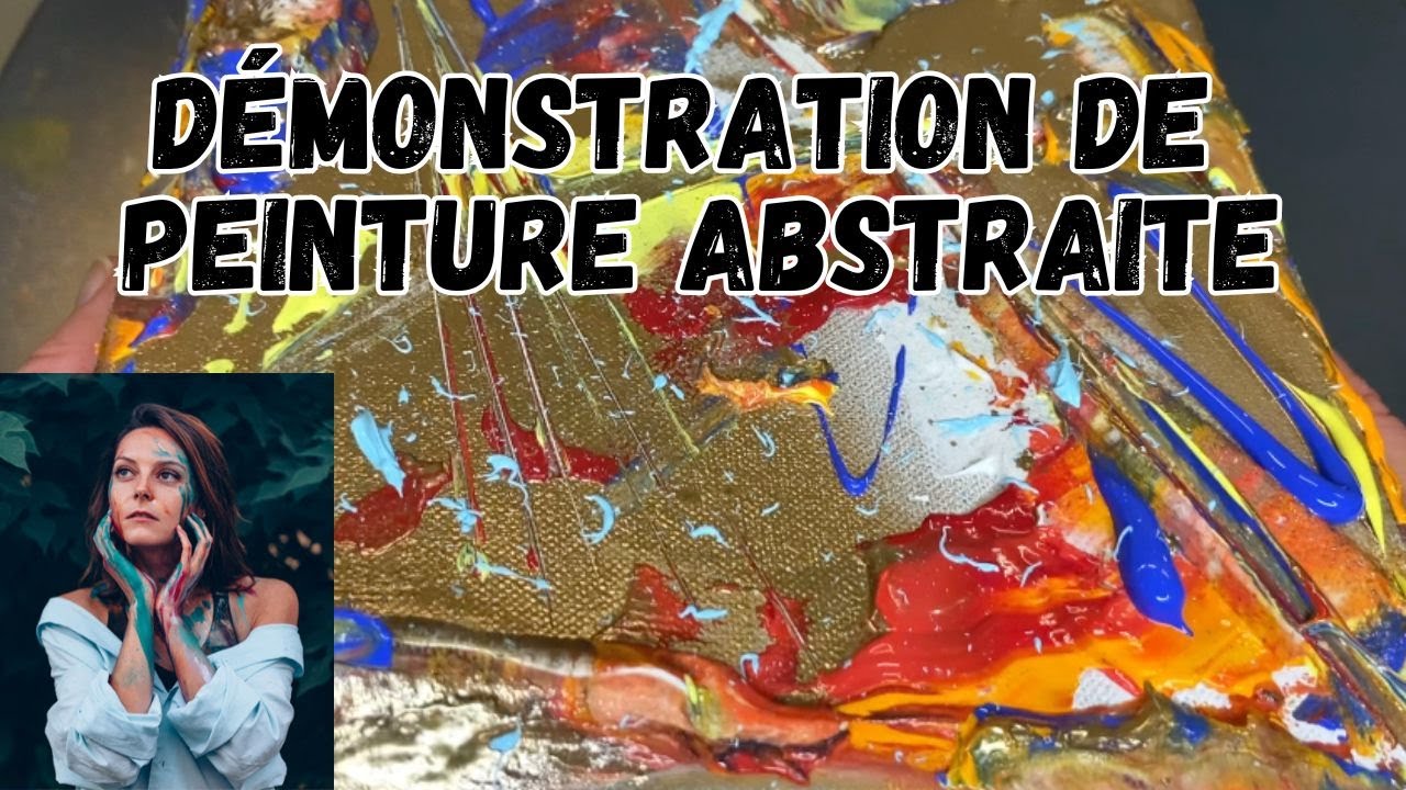 Démonstration de peinture abstraite à l'acrylique et à la spatule