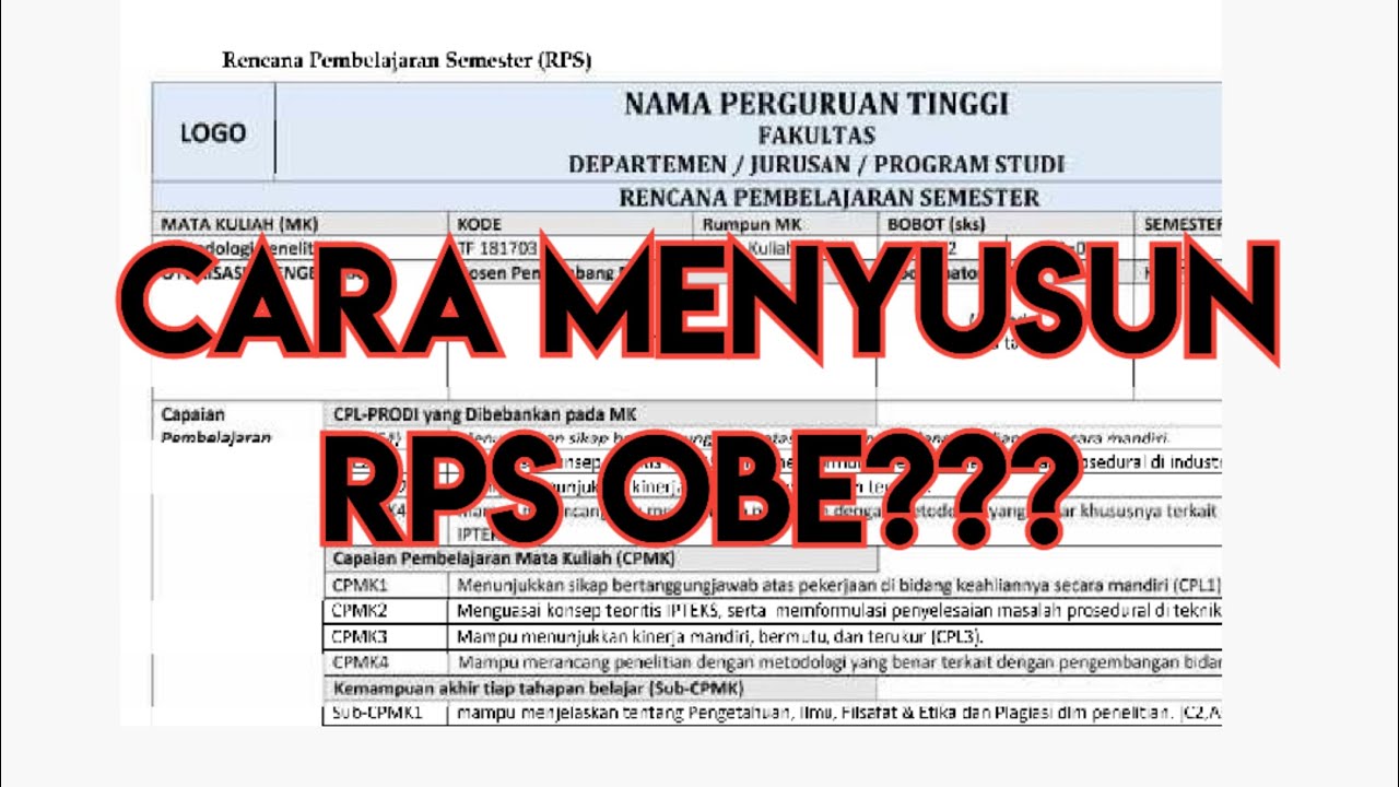 Cara Menyusun RPS OBE - Persiapan SKB CPNS 2024