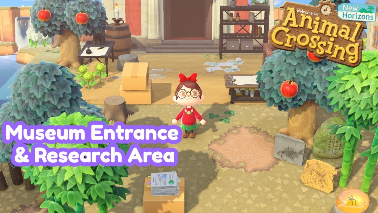 museum entrance & research area 📚  animal crossing new horizons speedbuild