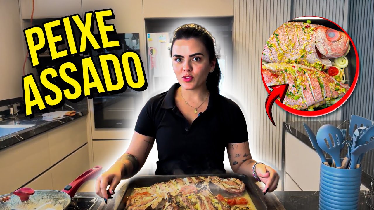 BRUNA NA COZINHA | PEIXE ASSADO RECHEADO COM BATATA E TOMATE