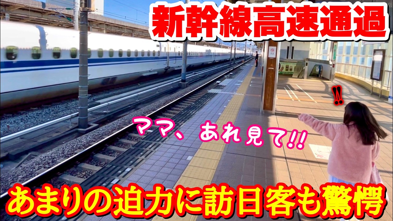 「何あれ!?」突然高速で通過する列車に訪日客も驚愕!!