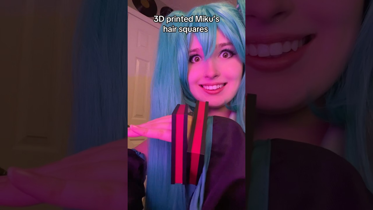 3D printed miku&rsquo;s hair squares! #cosplay #miku