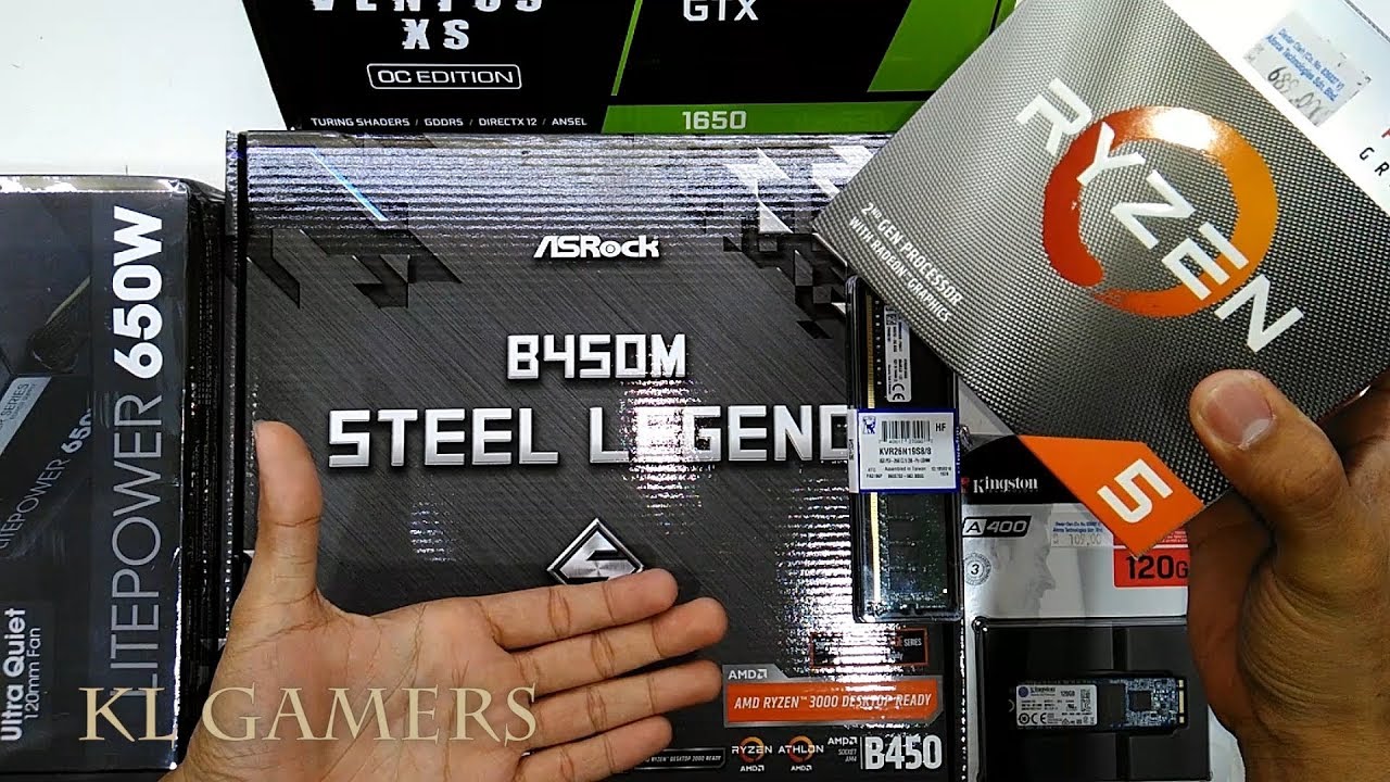 AMD Ryzen 5 3400G ASRock B450M STEEL LEGEND Kingston A400 msi GTX 1650 VENTUS XS OC EDITION Build
