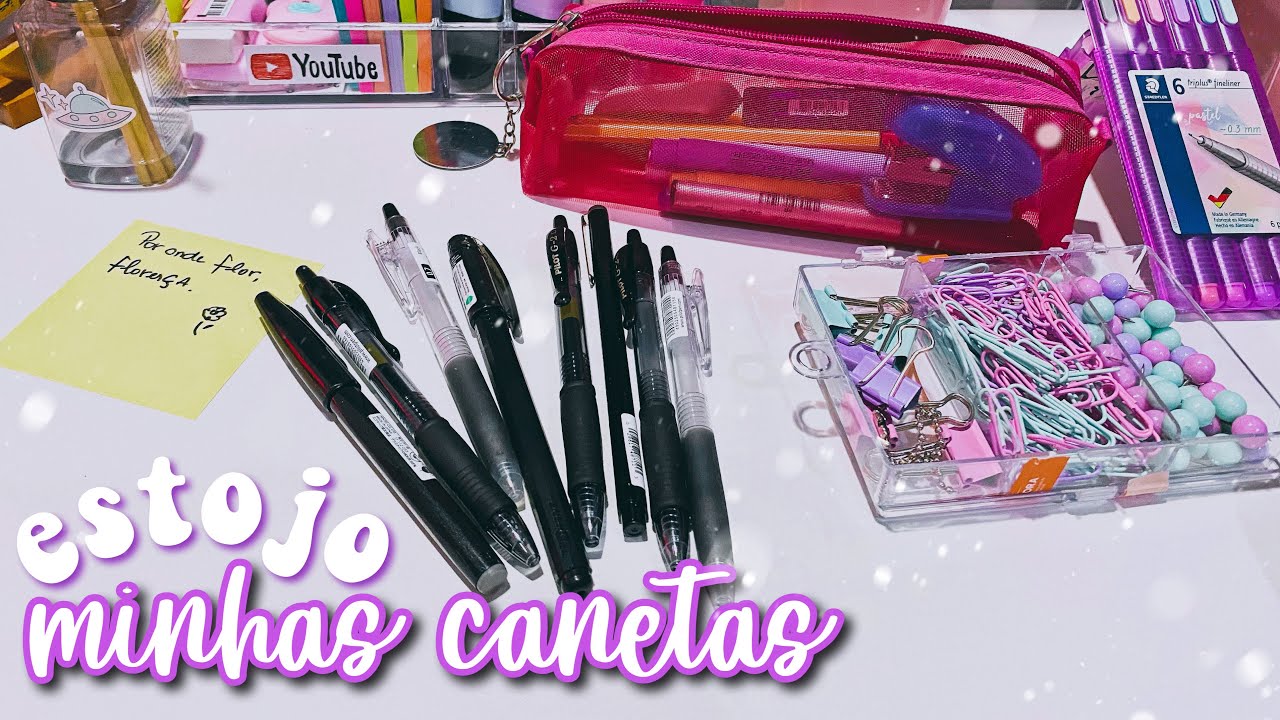 minhas canetas pretas | meu estojo da faculdade de psicologia