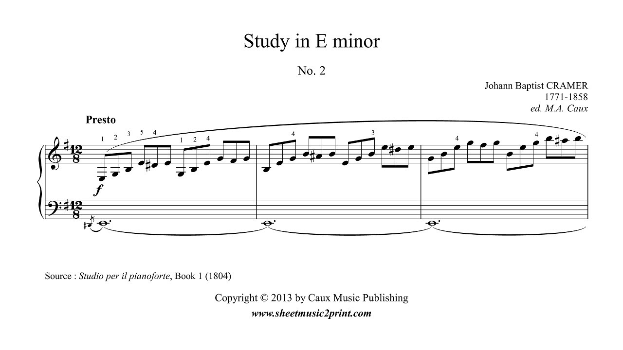 Cramer : Study No. 2 in E minor - Studio per il pianoforte, 1