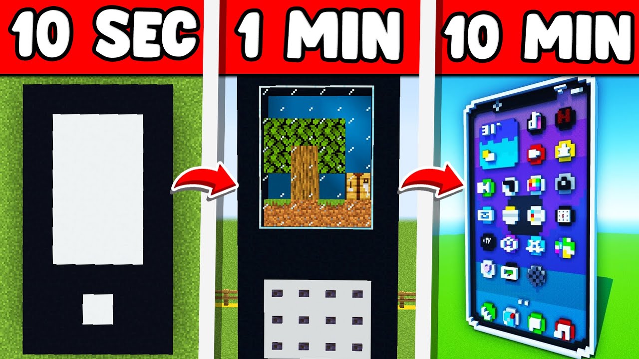 Telefon in Minecraft de 10 Secunde vs 1 Minut vs 10 Minute!