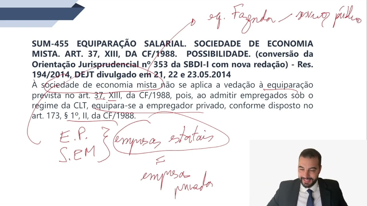 Súmula 455 TST - equiparação salarial em empresas estatais