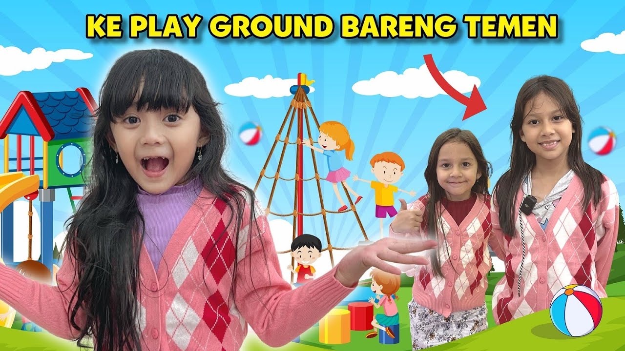 SAMANTHA MAIN FLYING FOX PANJAT TEBING BARENG TEMAN SEKOLAH DI PLAYGROUND BAJU SERBA PINK LULUS TK