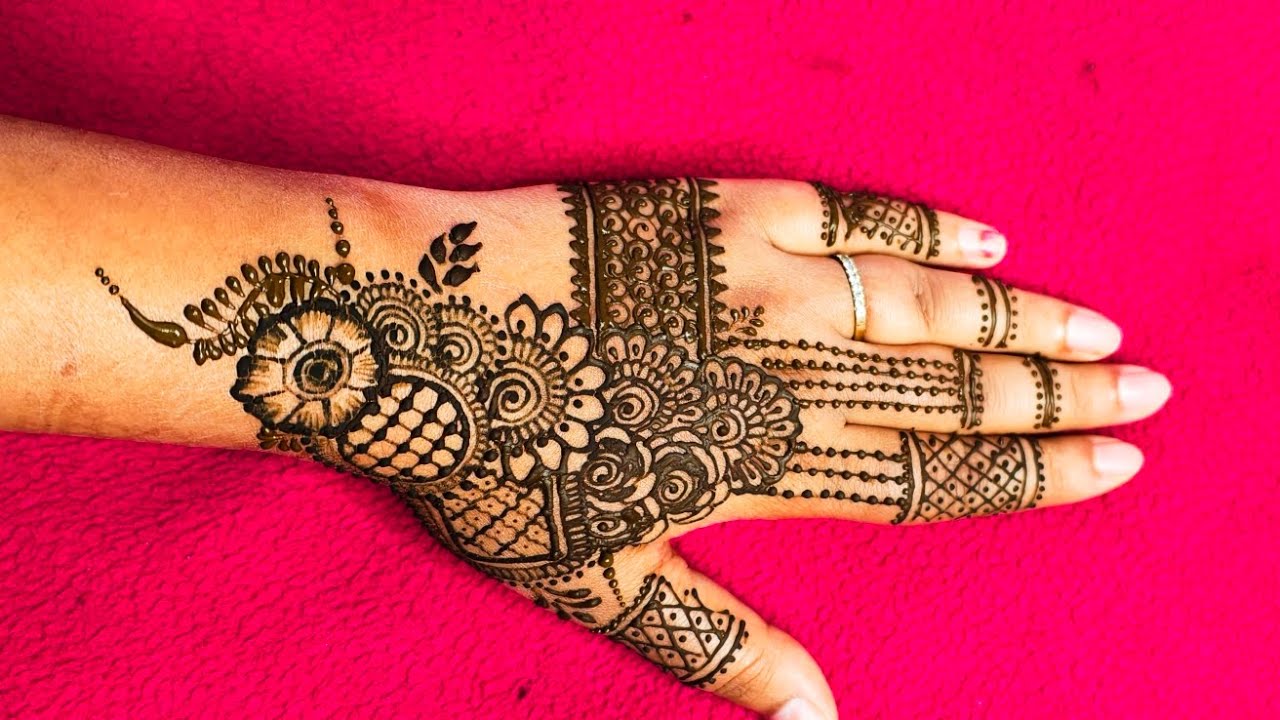 Simple mehndi design back hand for beginners 