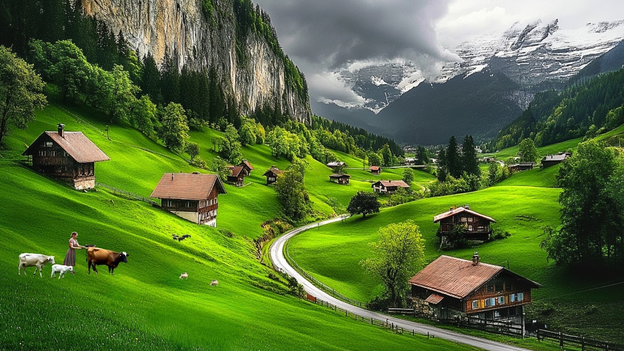 Switzerland’s Countryside Life - Relaxing Walk in Most Beautiful Swiss Villages