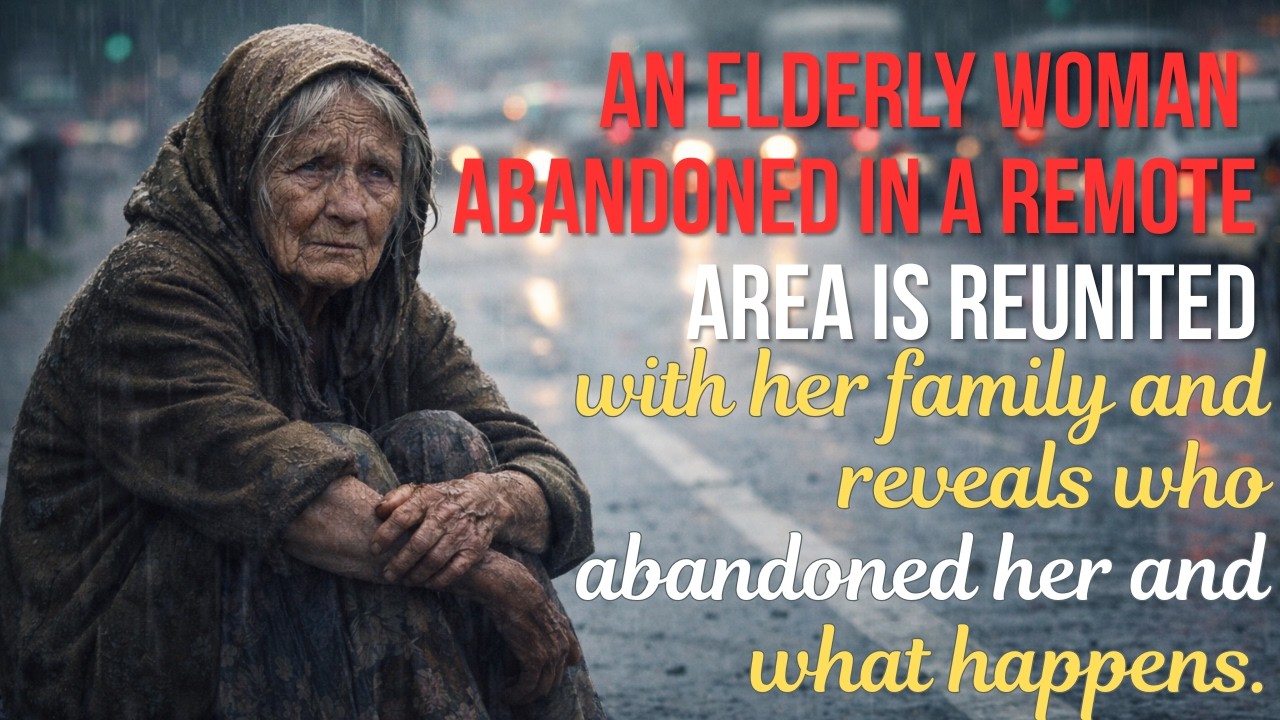 An elderly woman abandoned in a remote area is reunited with her family and reveals....