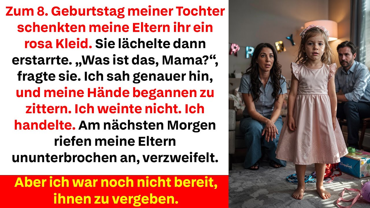 Das rosa Kleid zum 8. Geburtstag ließ sie erst lächeln dann erstarren. Ich handelte sofort.