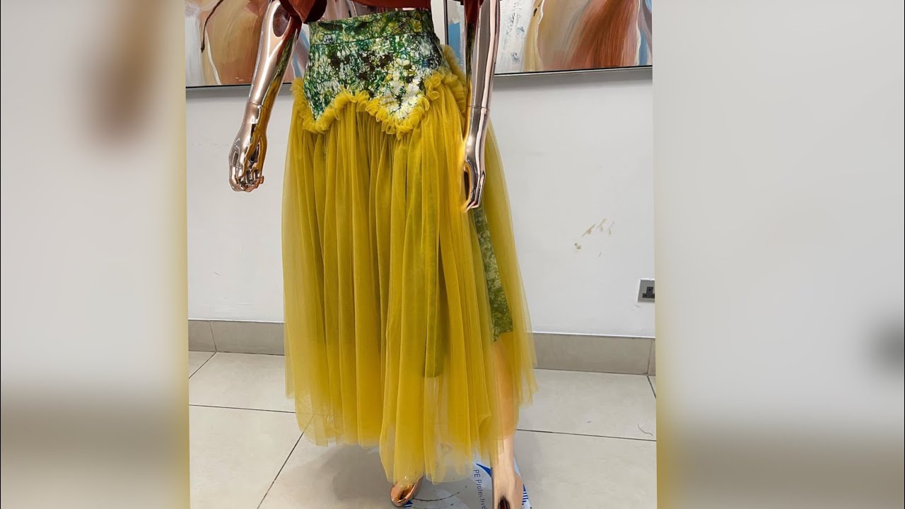 How to sew a flare skirt with a tulle.