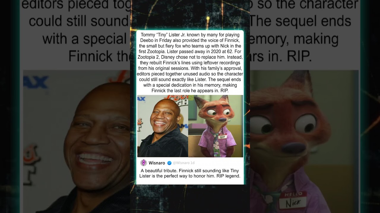 Tommy "Tiny" Lister Jr. known by many for playing Deebo in Friday also provided the voice of Finnick