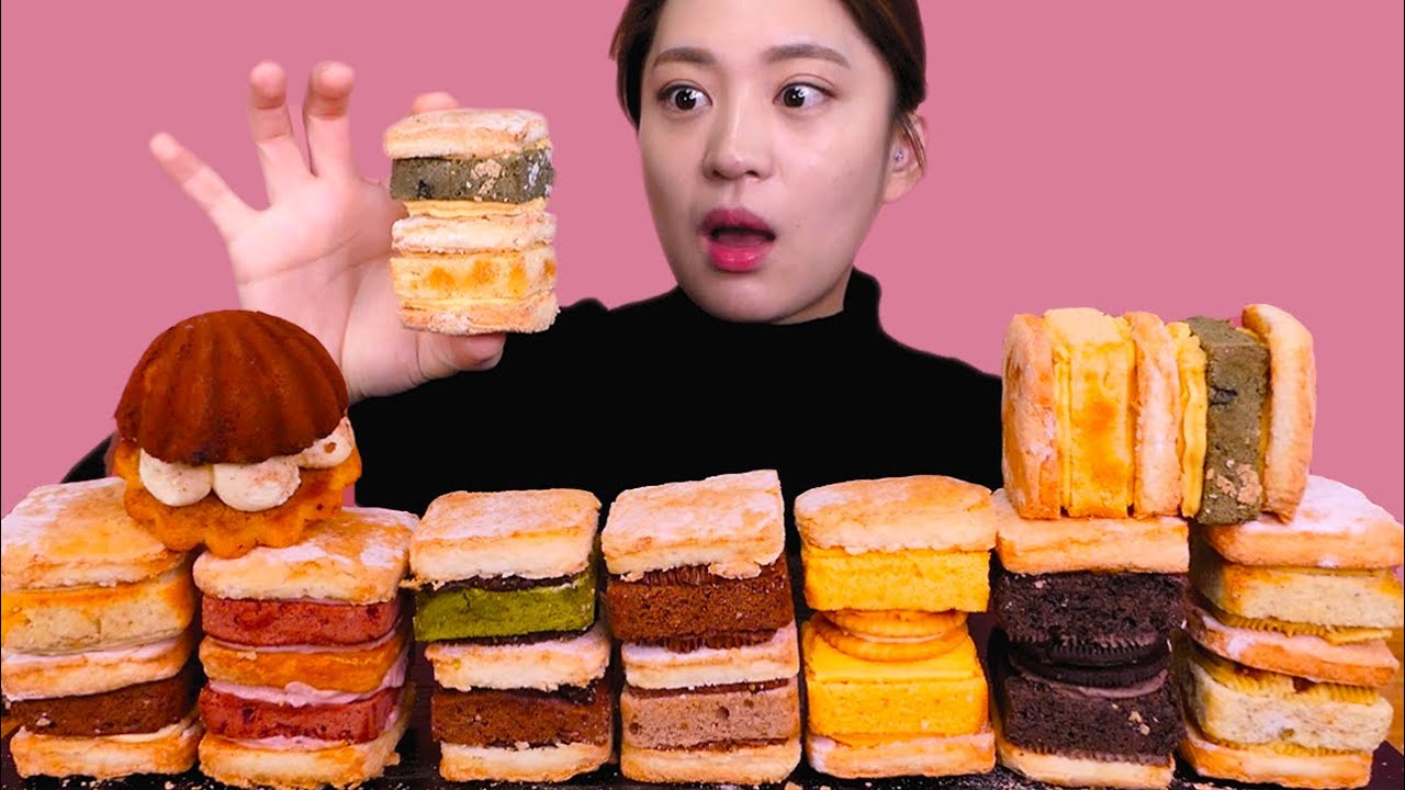 🍰Dacquoise cake😍헐랭..이게 케이크라고?!😘 [Chocolate, Tiramisu, Green tea, Oreo dacquoise cake] Mukbang