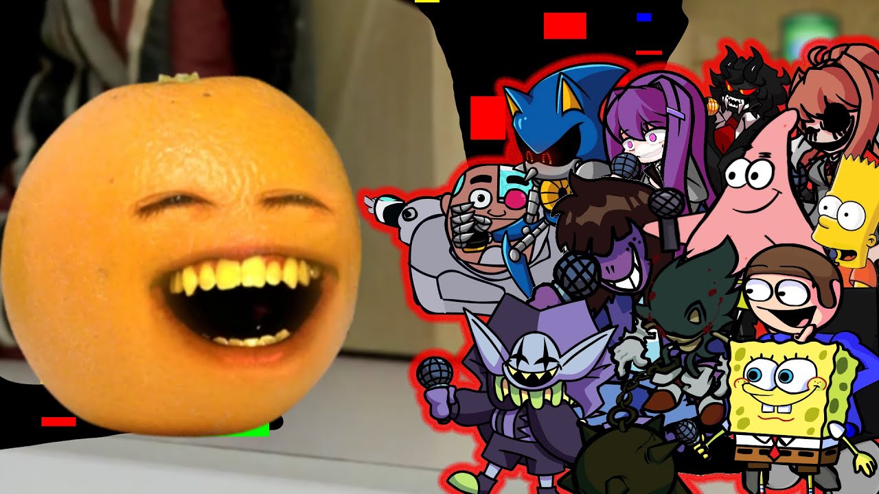 FNF Sliced (Vs Happy Annoying Orange) But Different Characters Sing It 🎶 FNF Corrupted 