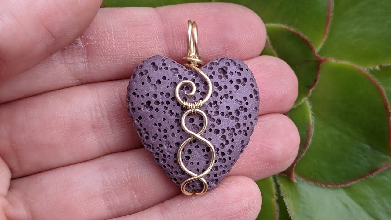 Round Wire Beginner Heart Bead Pendant Wire Wrapping Tutorial