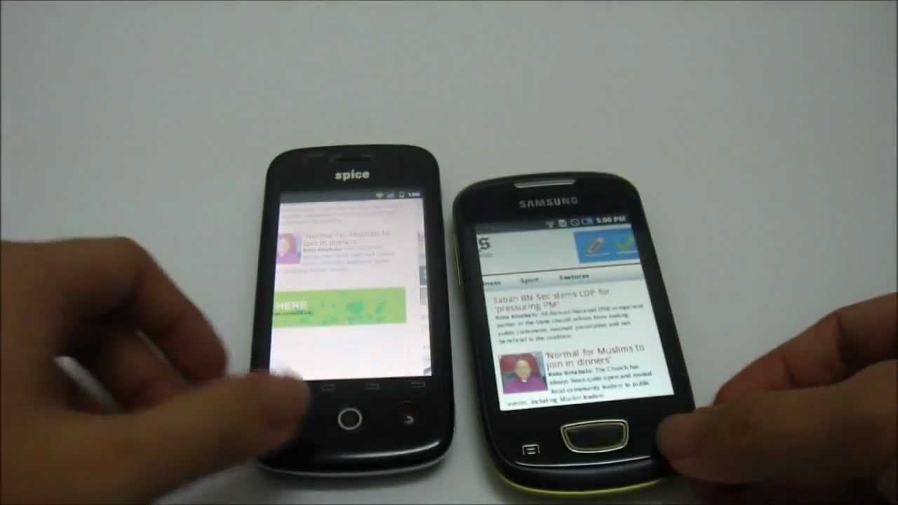 CSL Spice Mi300 vs Samsung Galaxy Mini