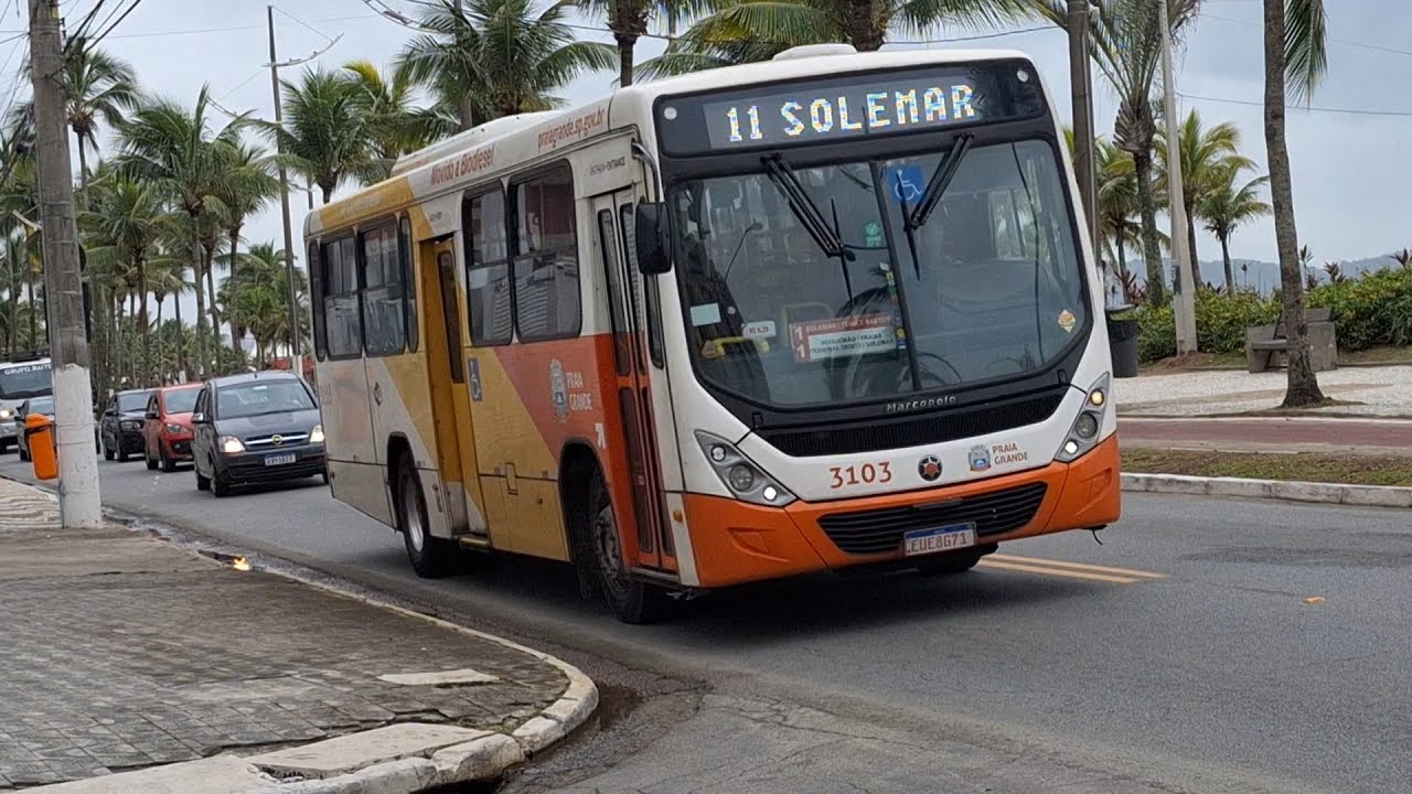 Marcopolo Torino da Viação Piracicaba, passando na Orla de Praia Grande sp.