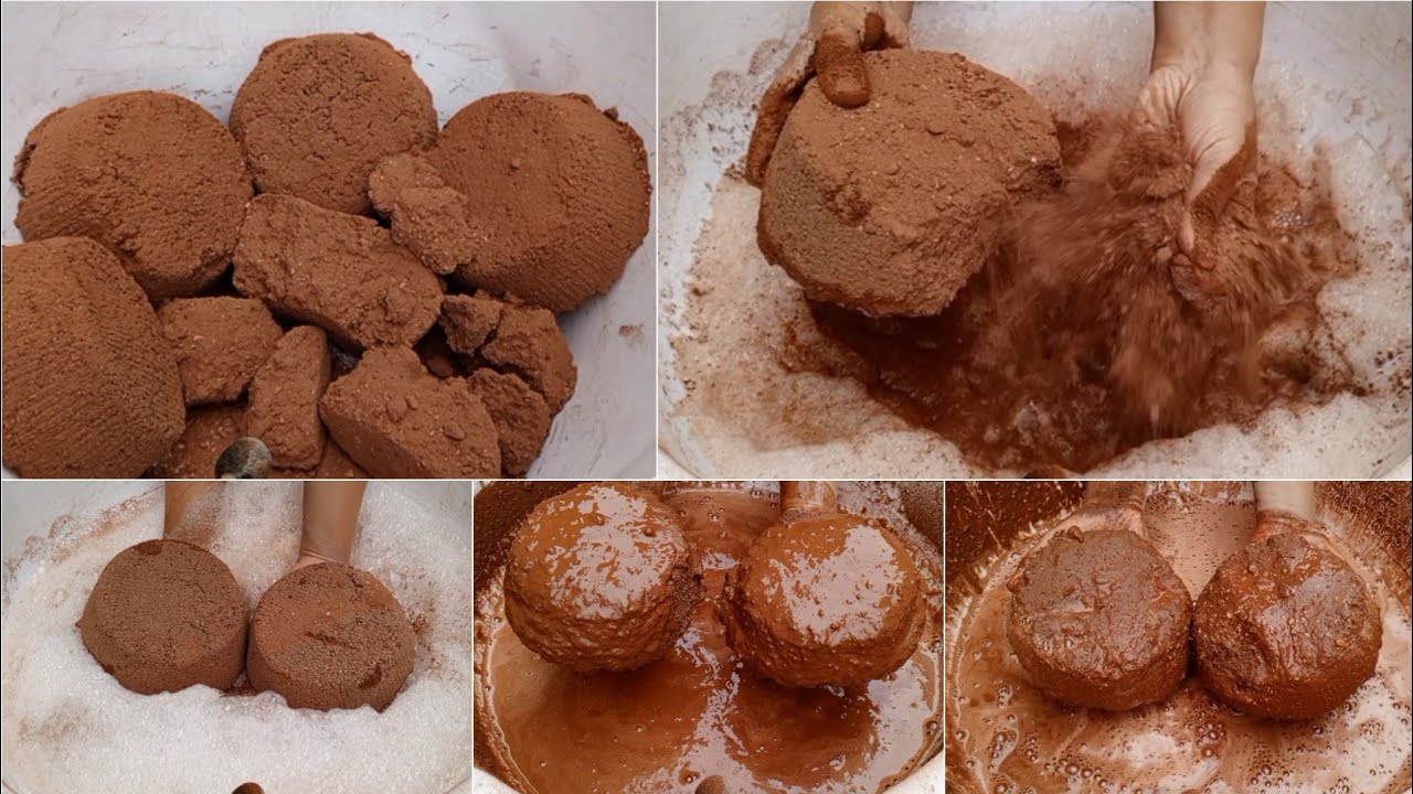Asmr Super soft Red dirt crumble dry and water 🌊🌊🌊 satisfying sound asmr