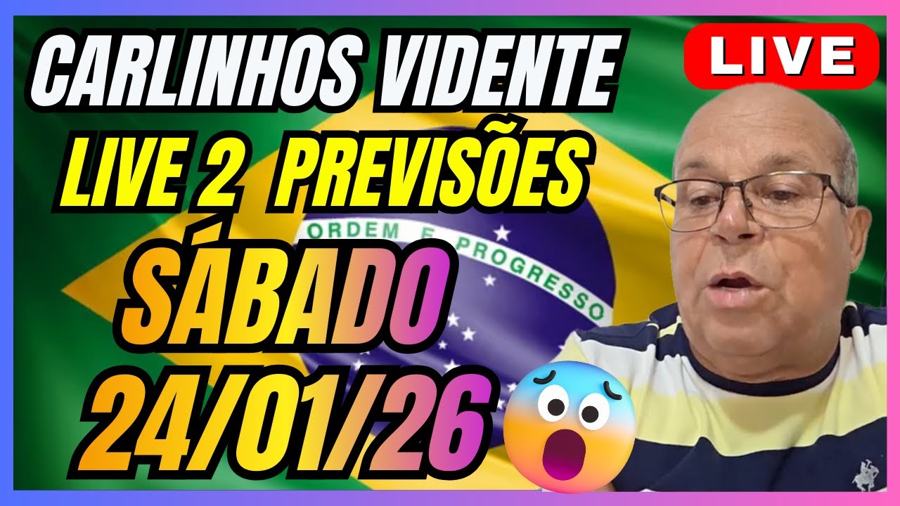 CARLINHOS VIDENTE LIVE 2 👈 PREVISÕES SÁBADO 24/01/26 🙏🇧🇷 #carlinhosvidente #previsões