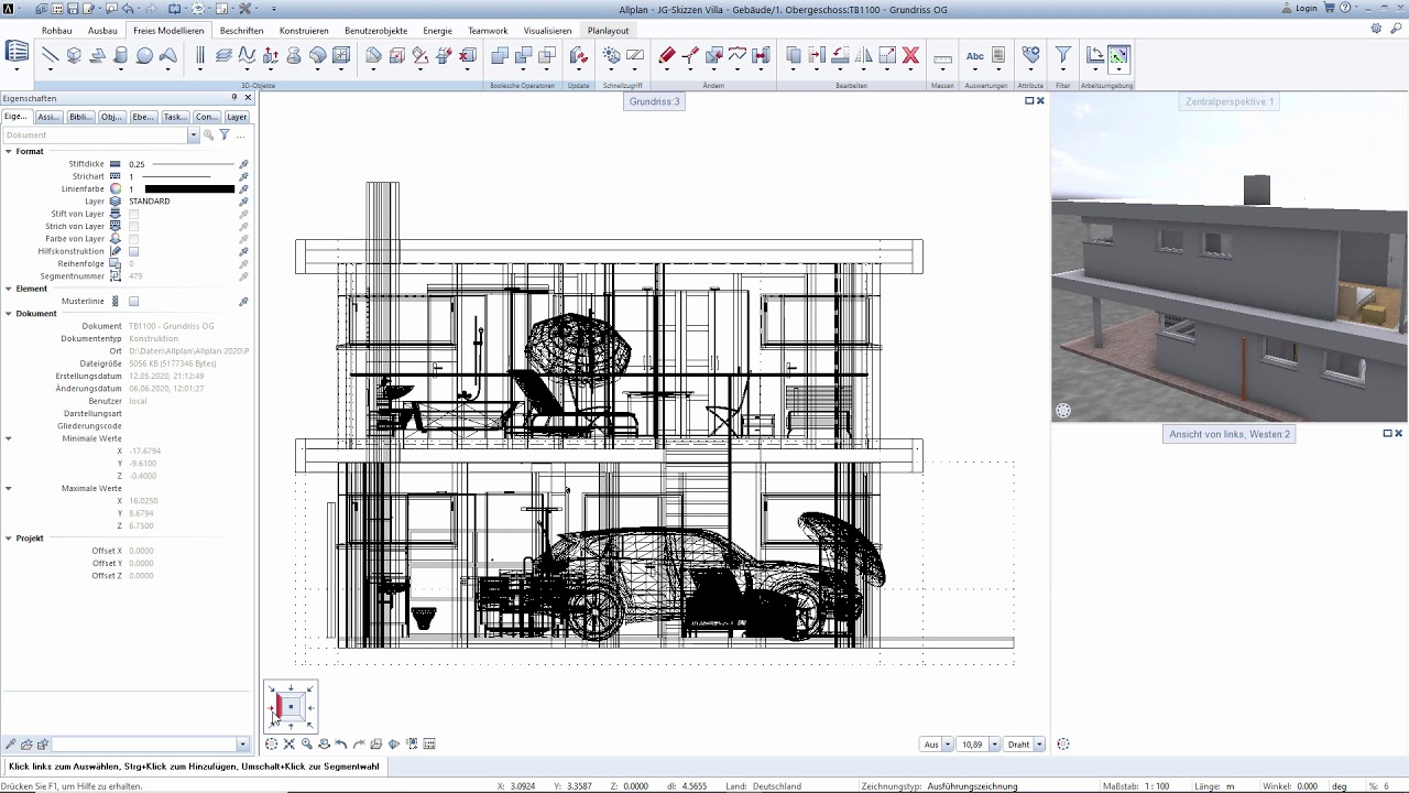 Tutorial Entwurf in Allplan Teil 25 - Fallrohr als Zylinder und Layer aufräumen