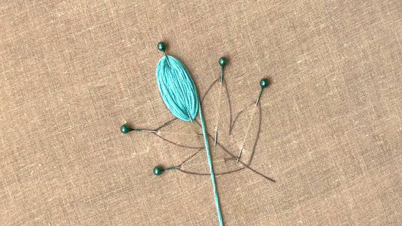 Super easy hand embroidery with pins📍📍📍| Superrrrrrr easy flower design