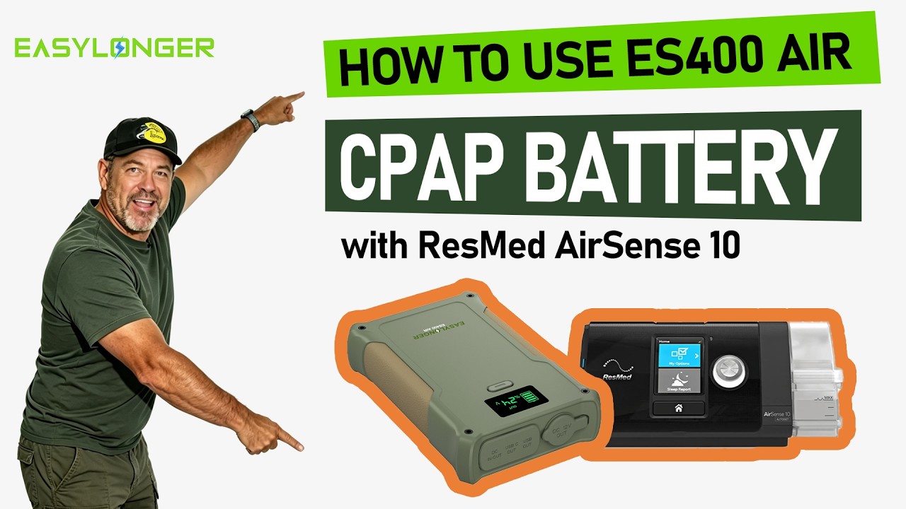 How to use EASYLONGER ES400 AIR CPAP Backup Power with Resmed AirSense 10