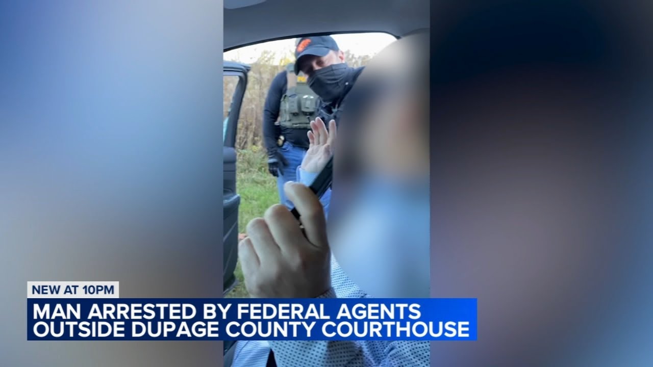 Man arrested by federal immigration agents outside DuPage County Courthouse, video shows
