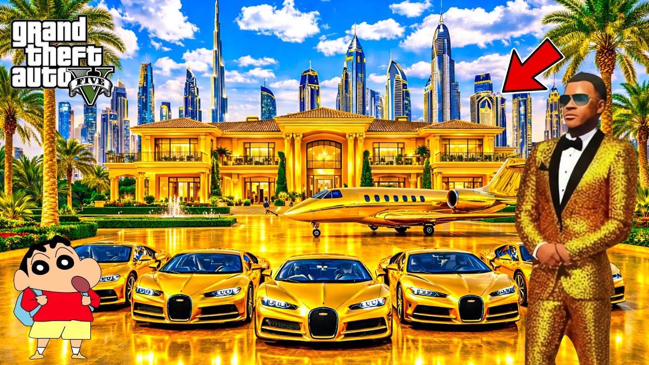 Franklin & Shinchan OPEN BILLIONAIRE CAR Showroom In GTA5 royalgamerzm-1