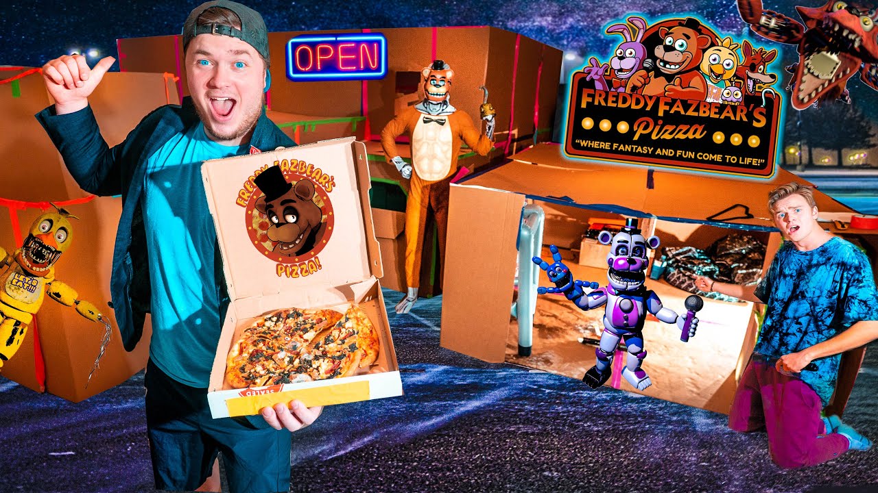 24 HOUR FNAF SECURITY BREACH BOX FORT!! 📦😱 Scary Real Life Five Nights At Freddy's