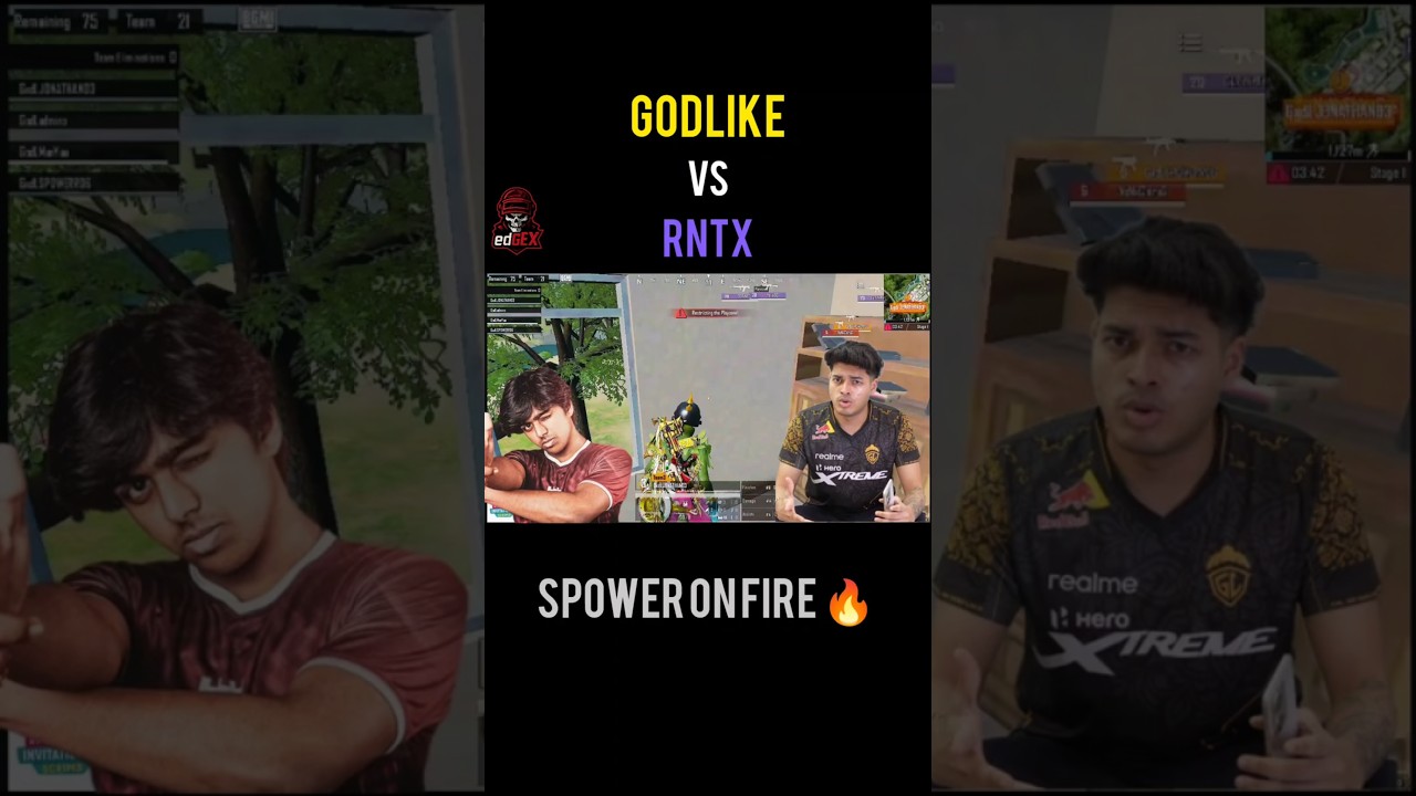 🔥 GodLike vs RNTX &ndash; Spower Goes Unstoppable! | Insane fight 🔥💥 #jonathan #spower #bgmi #rntx #godl