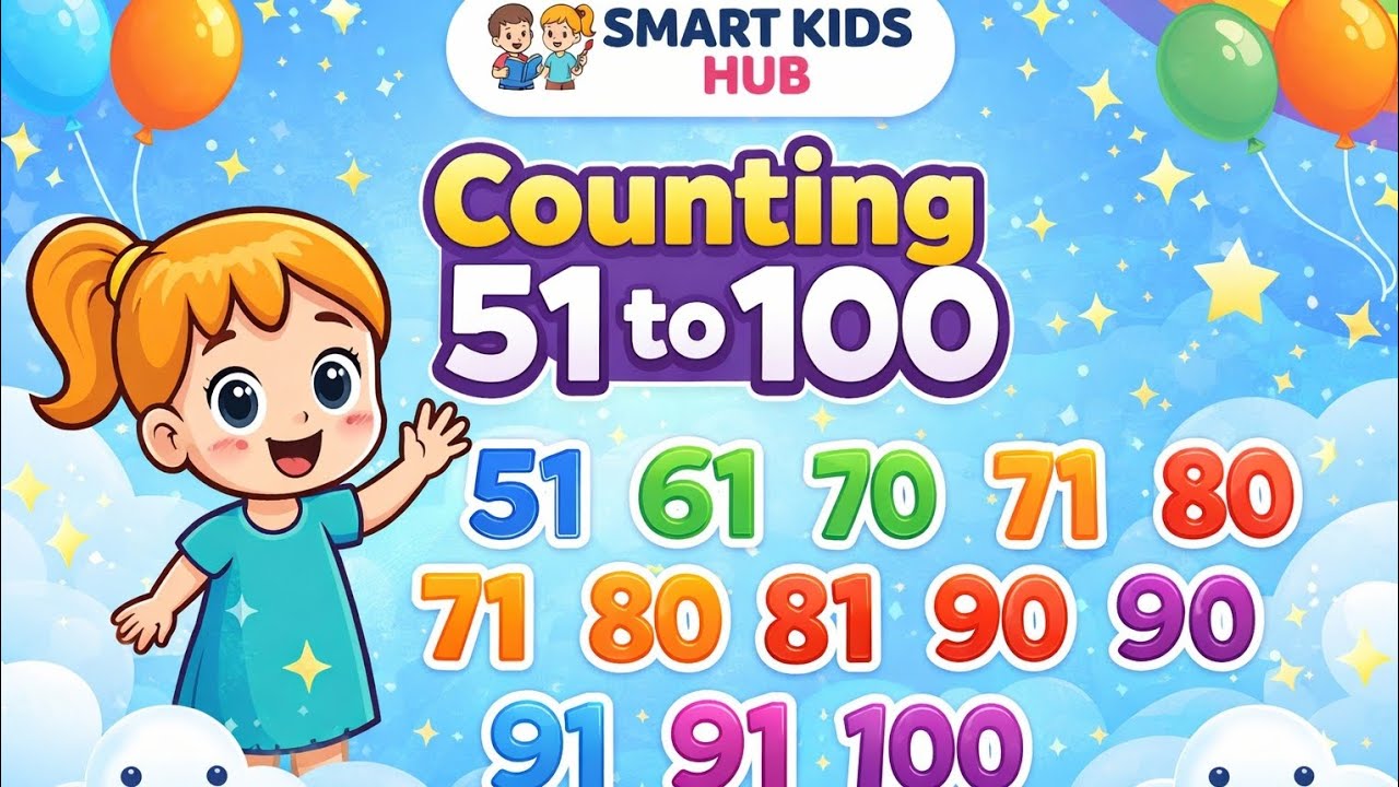 Counting 51 to 100 for Kids | Learn Numbers 51–100 | Preschool & Nursery Learning