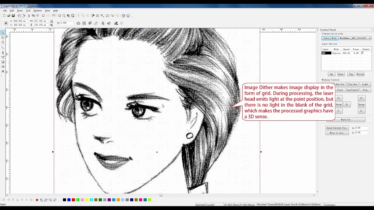 LaserCAD 23 Image Dither & Gray Engrave