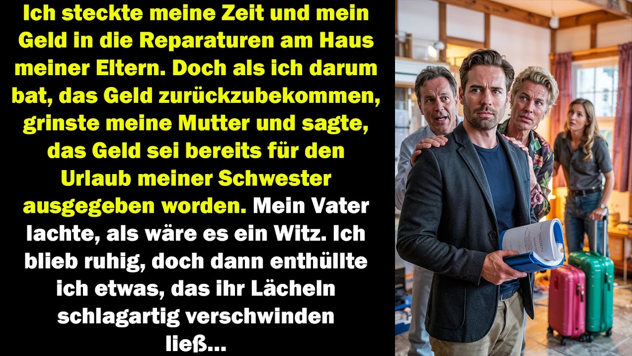 Ich reparierte das Haus meiner Eltern doch ihr Geld ging an meine Schwester, bis ich alles enthüllte