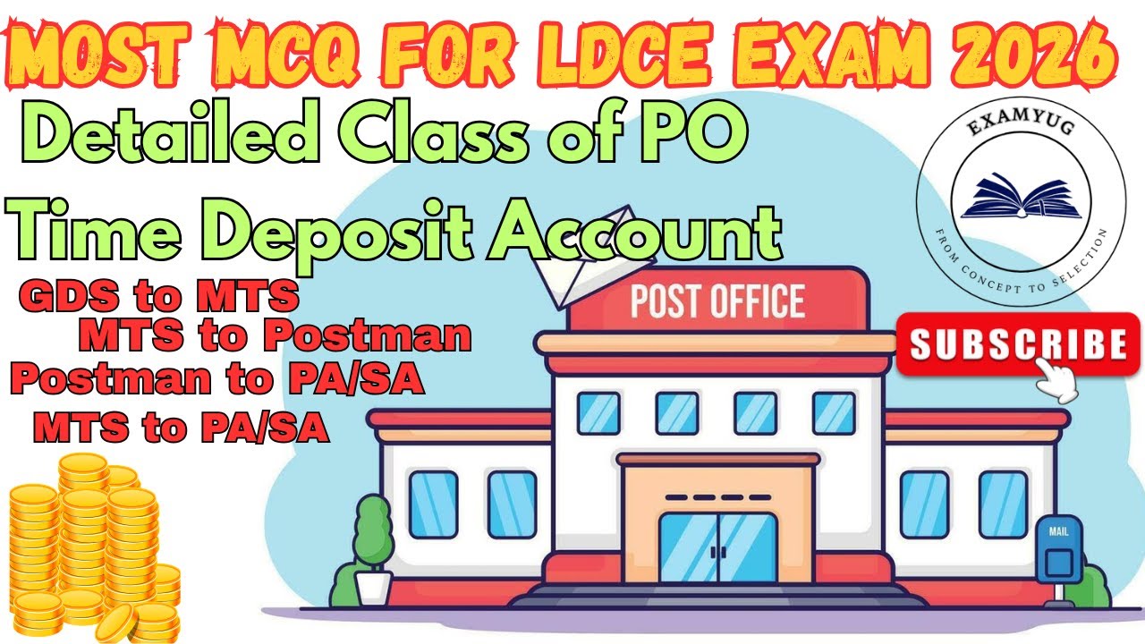 PO Time Deposit Account Full Details | Interest, Rules, MCQ | LDCE 2026