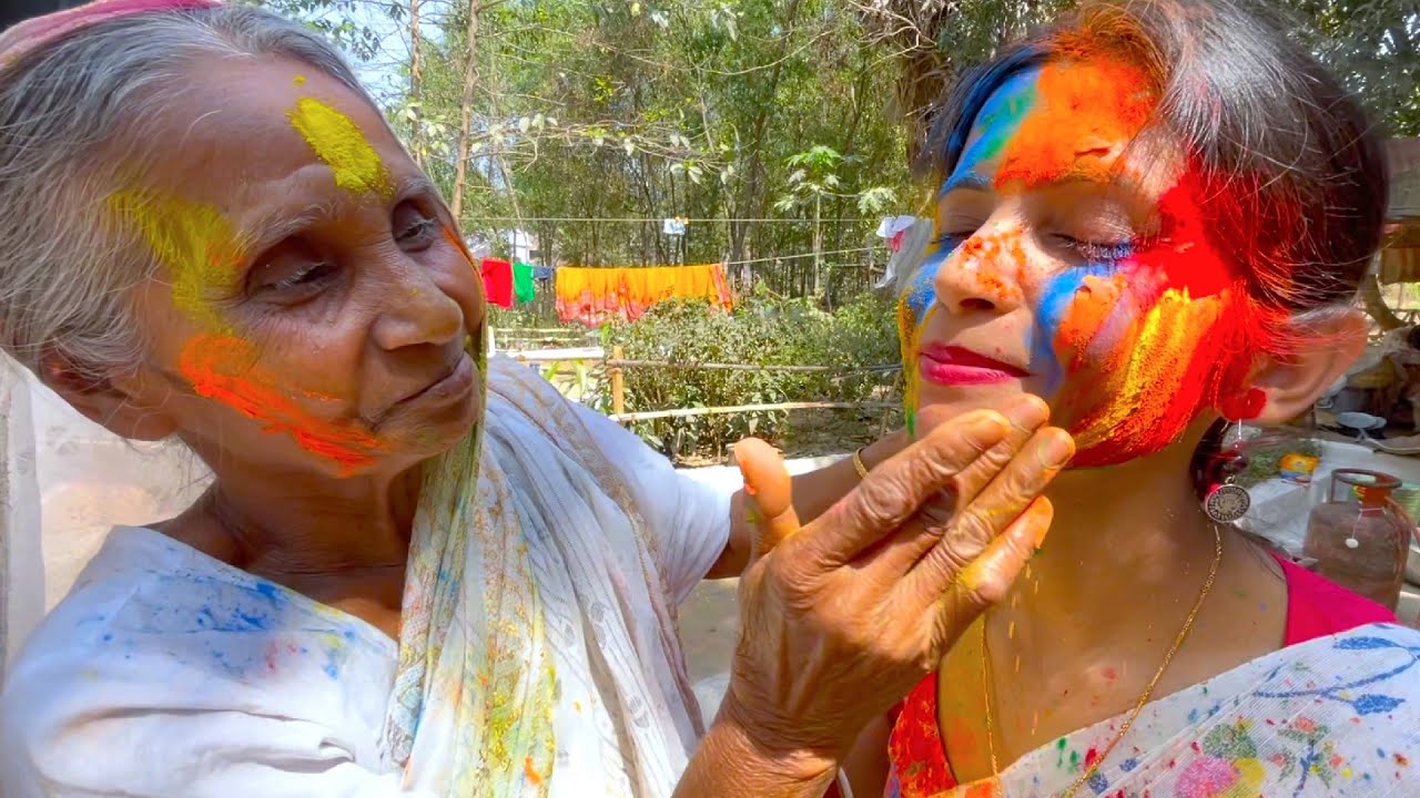 villfood Holi festival 2023 | আমরা বাড়িতে কত আনন্দ করে হোলি খেলি দেখুন | Basanta Utsav villfood