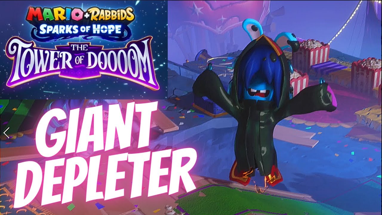 How to defeat this vampiric Giant Depleter - Mario Sparks of Hope DLC The Tower of Doom