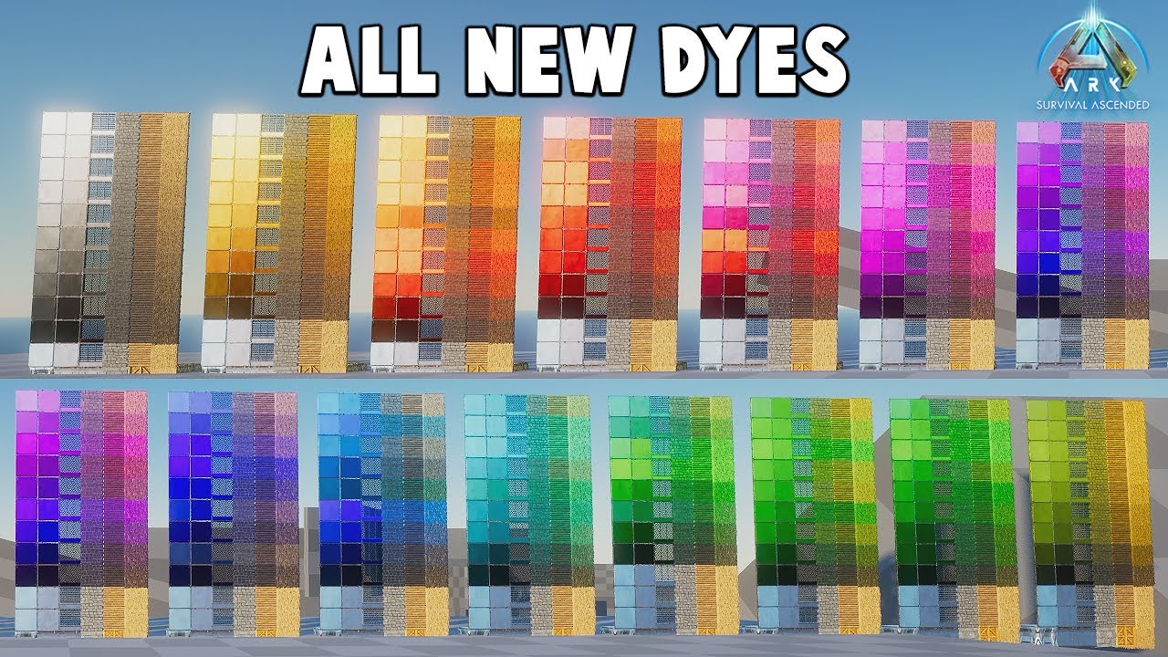 ALL DYES IN ARK SURVIVAL ASCENDED