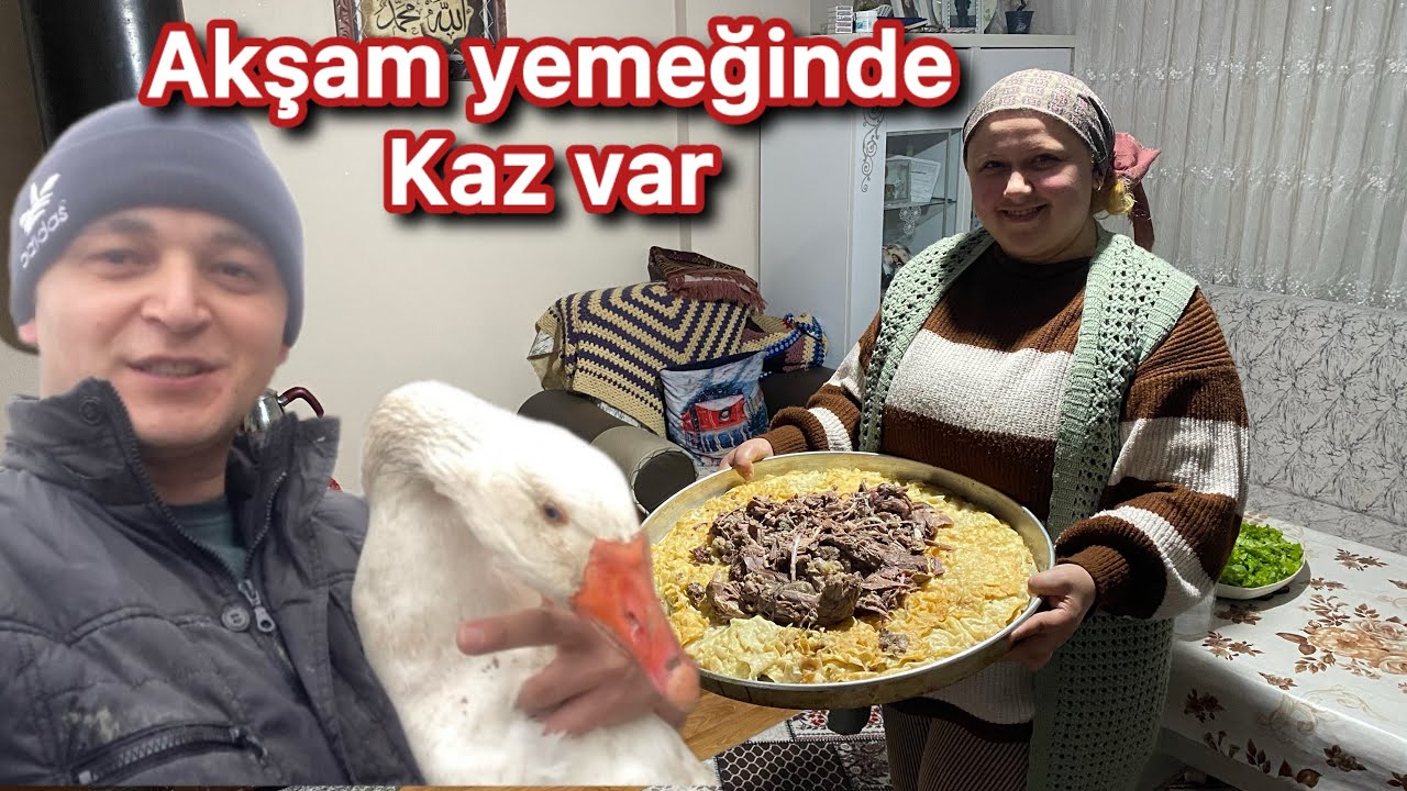 SOFRADA BÖREK ÜSTÜ KAZ VAR SUYUNDAN PİLAV YAPTIK~SAMAN GELDİ 