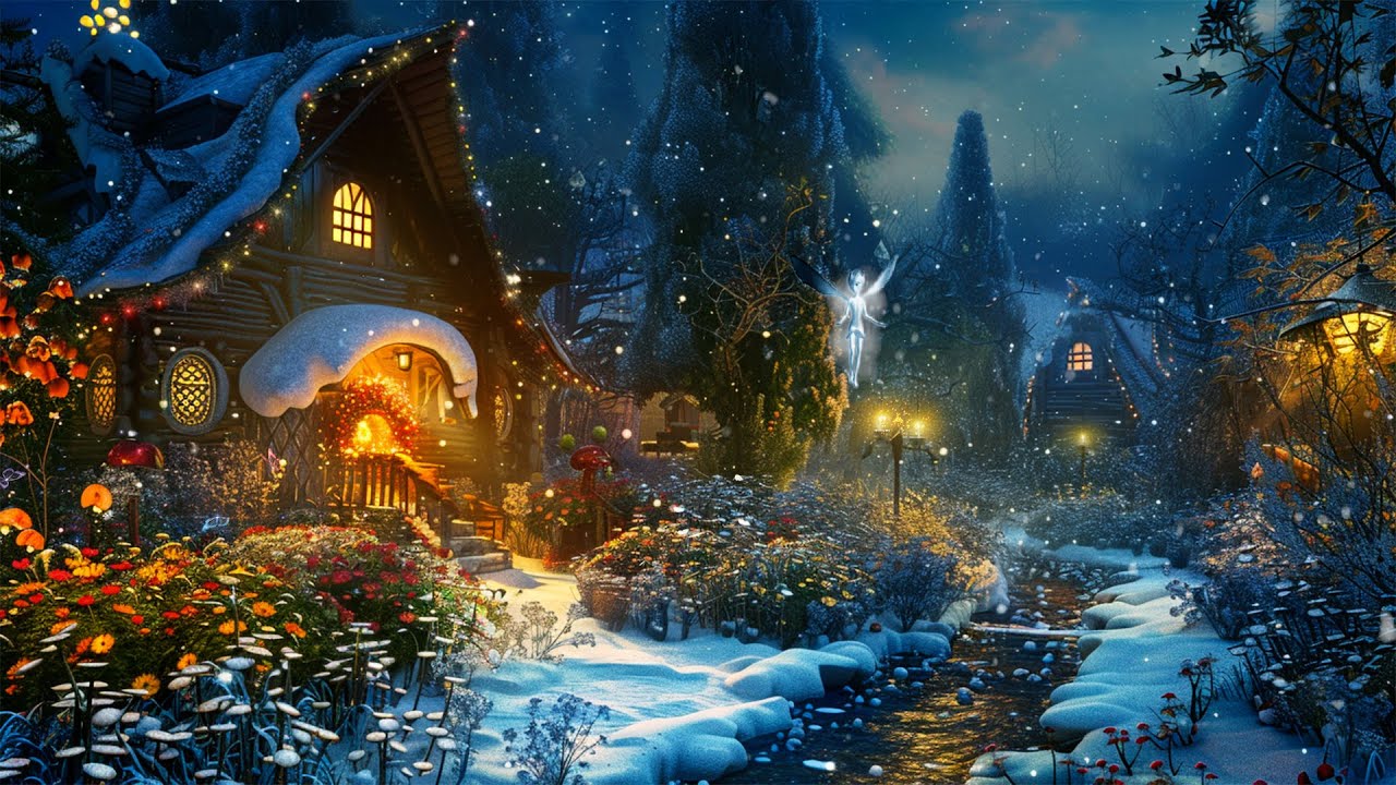 (NO MID-ROLL ADS) Whimsical Fantasy Music & Ambience | Winter Fairytale Village for Healing, Relax