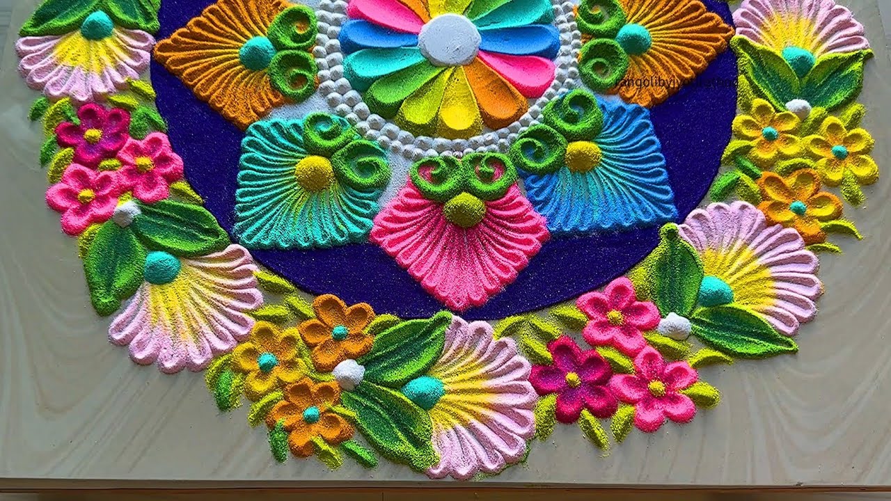 Happy Holi Rangoli Designs || Satisfying video || Sand art