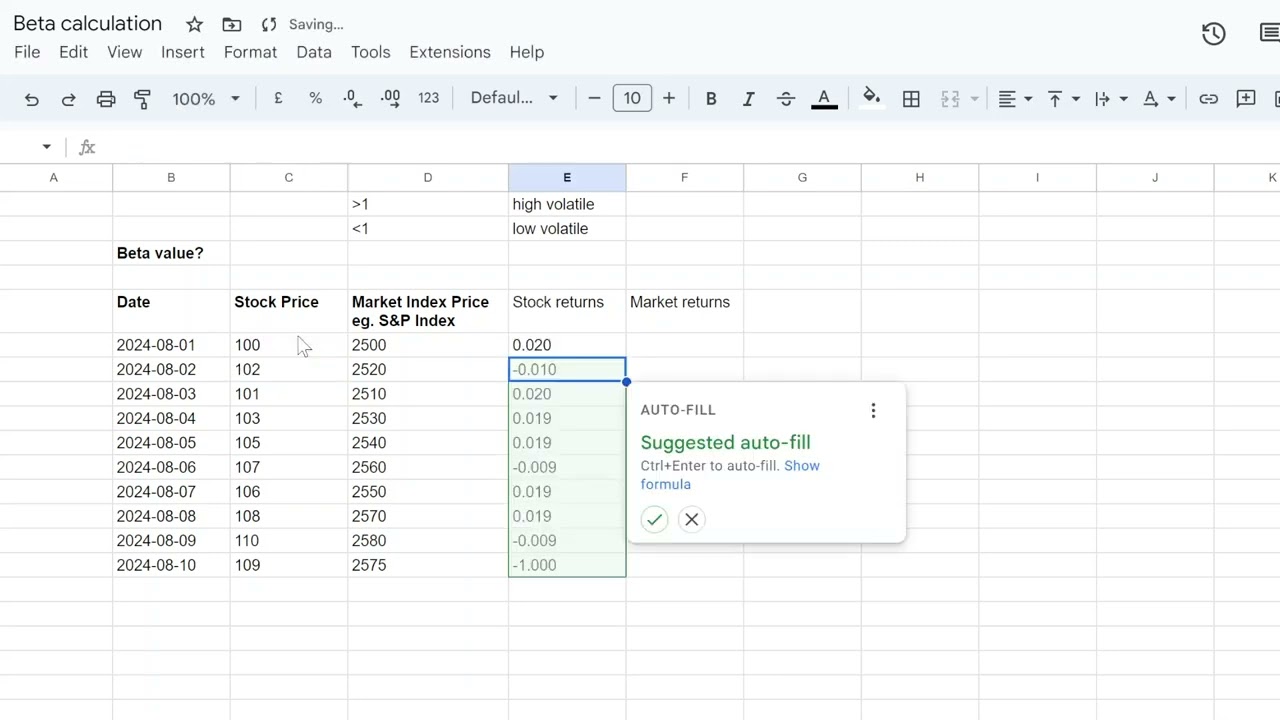 How to calculate Beta of a Stock?