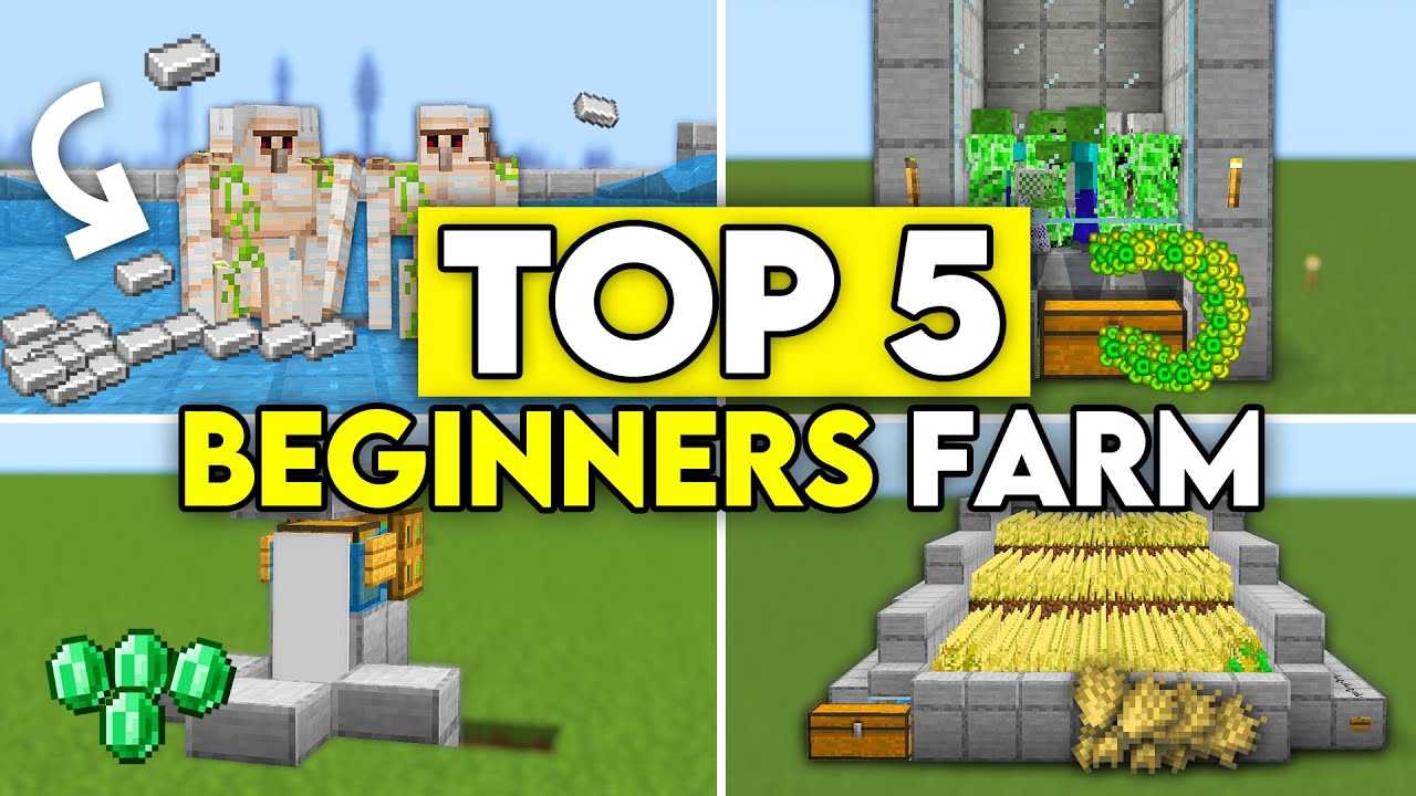 TOP 5 FARMS For New World in 1.21 Minecraft Bedrock !