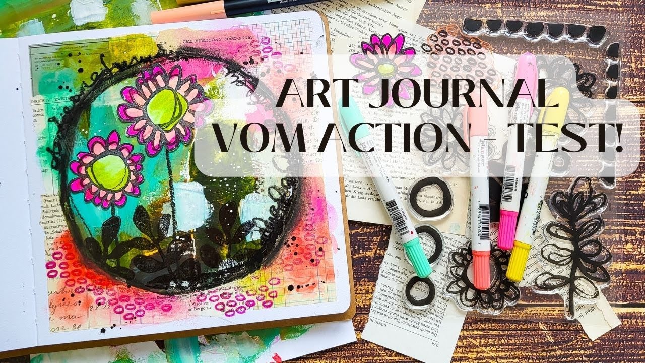 Ich teste das Art Journal von Action 😅 Mixed Media Anleitung für Einsteiger + Kreasphäre Verlosung!