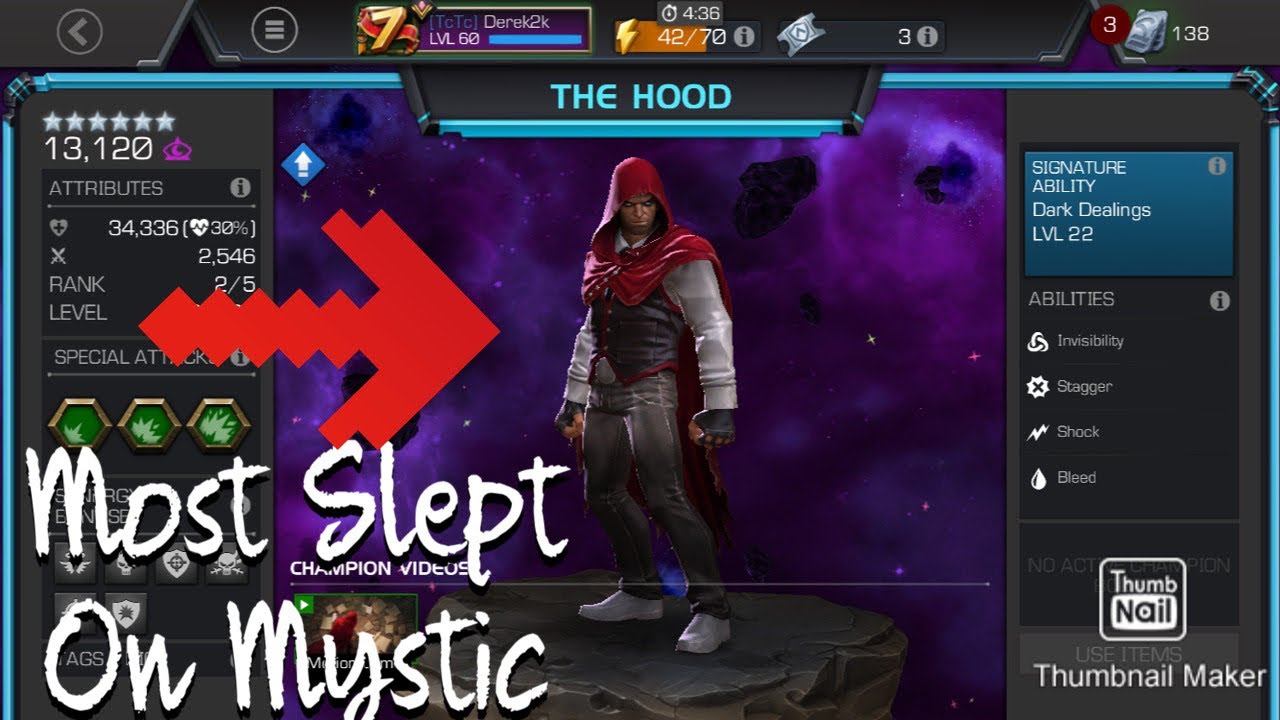 Mcoc most slept on Forgotten champion that is mystic in the game, the hood
