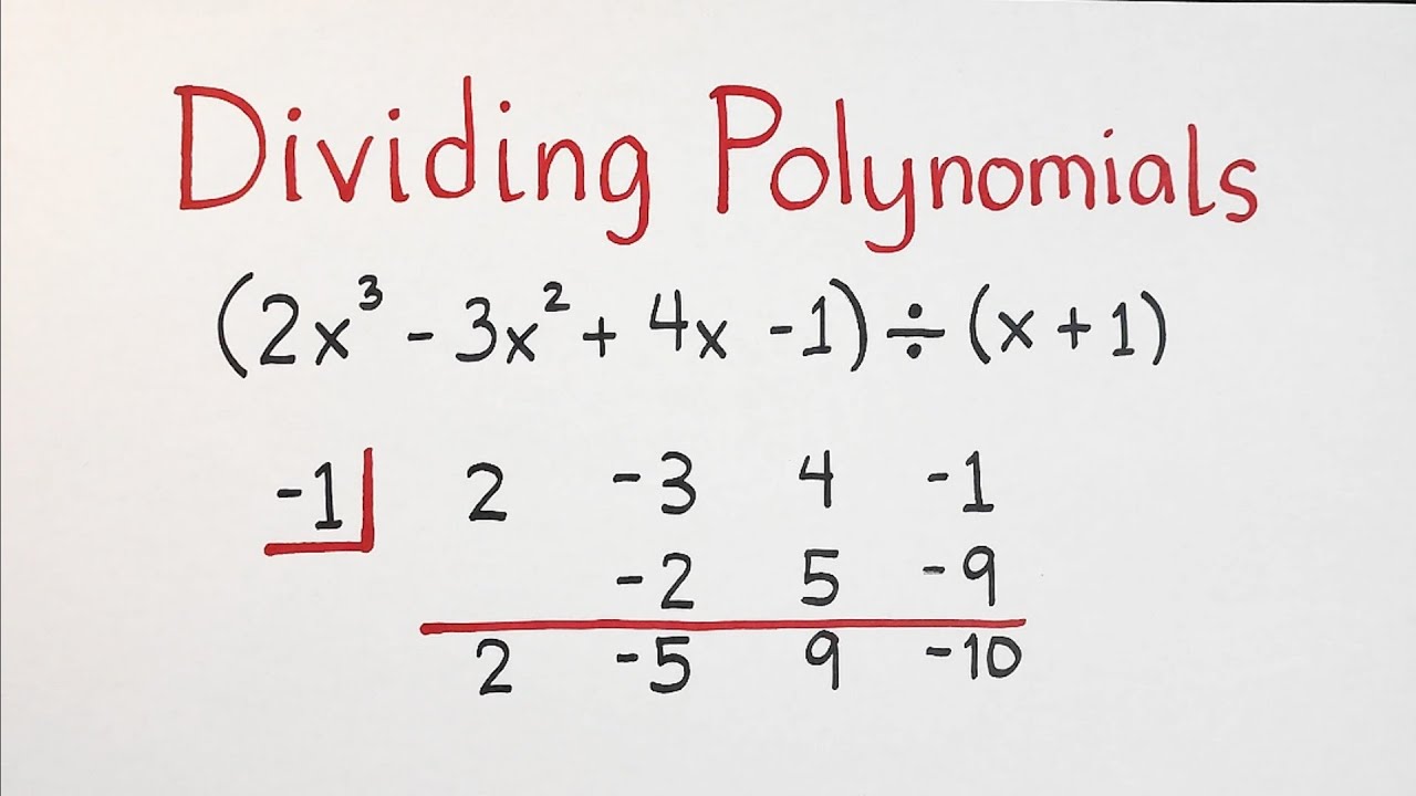 Dividing Polynomials - Synthetic Division