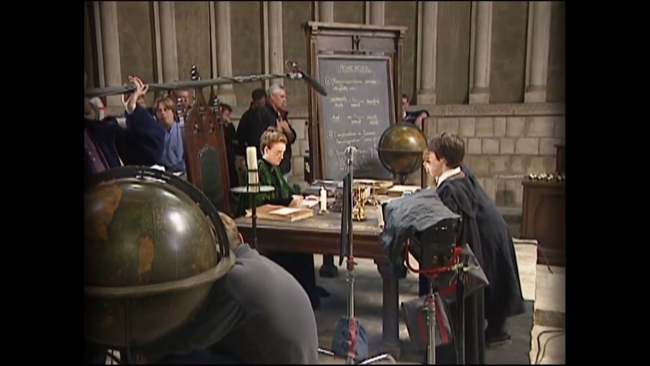 Tournage d'une scène avec le trio et le Professeur McGonagall (Harry Potter à l’école des sorciers)