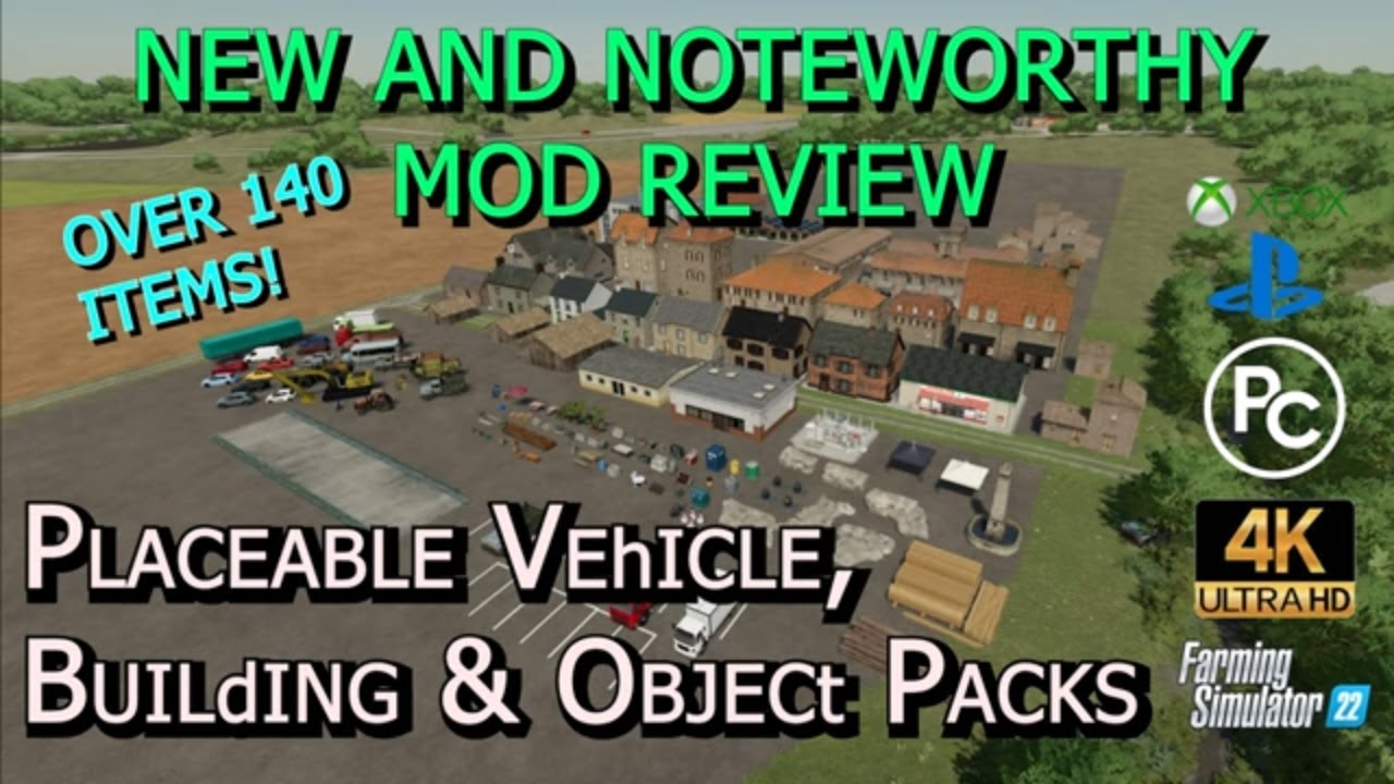 Placeable Vehicle Building and Objects Packs | Mod Review | Farming Simulator 22